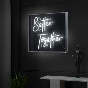 Better Together Contemporary Glam Acrylic Box USB Operated LED Neon Light - JONATHAN Y